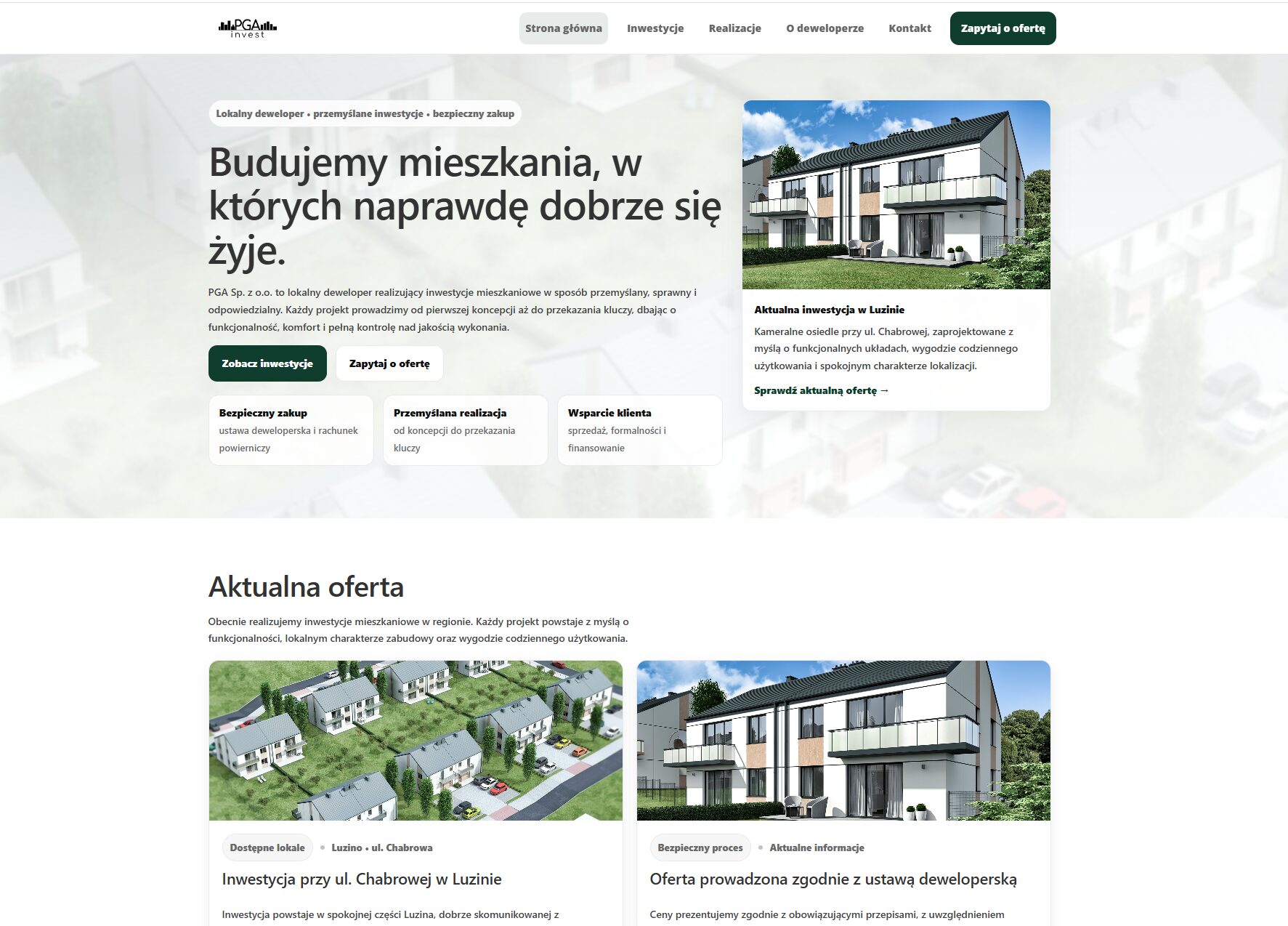 Strona pgainvest.pl, realizacja KWS-IT