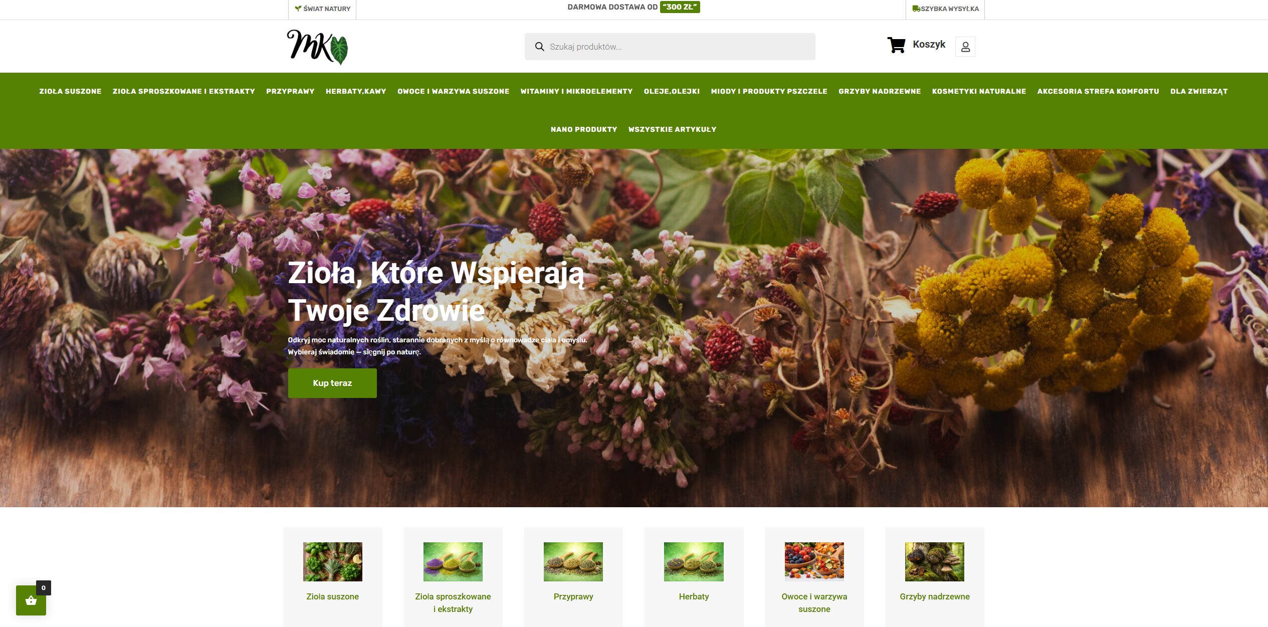 Strona swiat-natury.pl, realizacja KWS-IT