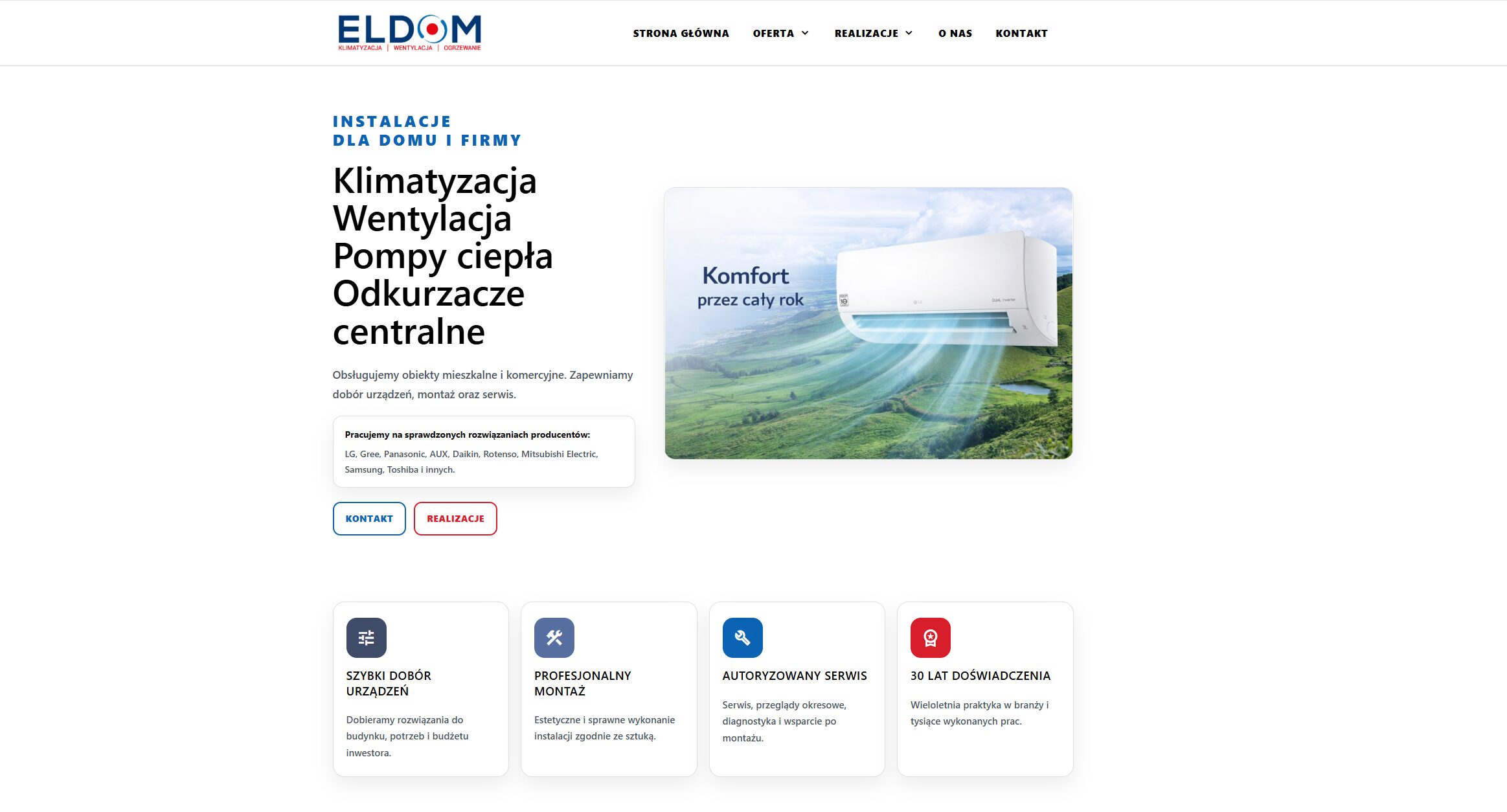 Strona eldom-instal.pl, realizacja KWS-IT