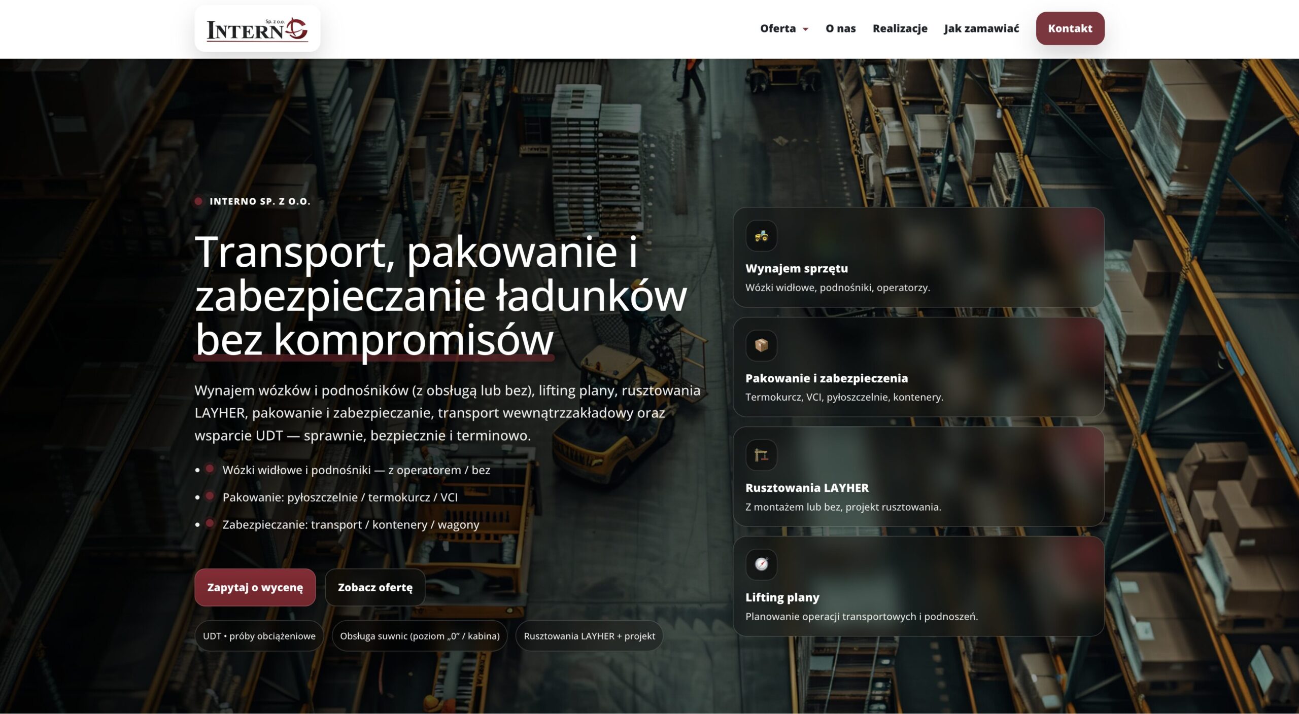 Strona internogroup.pl, realizacja KWS-IT