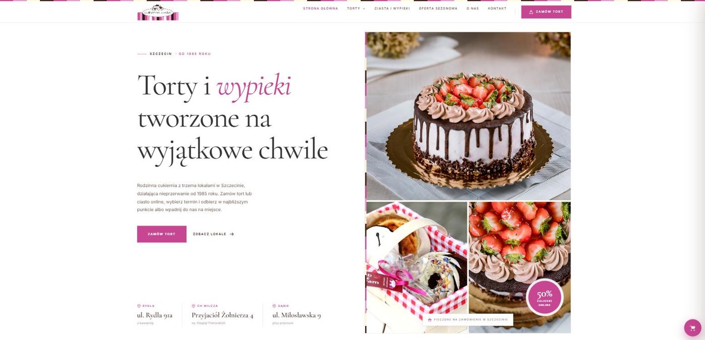 Strona cukierniamalek.pl, realizacja KWS-IT