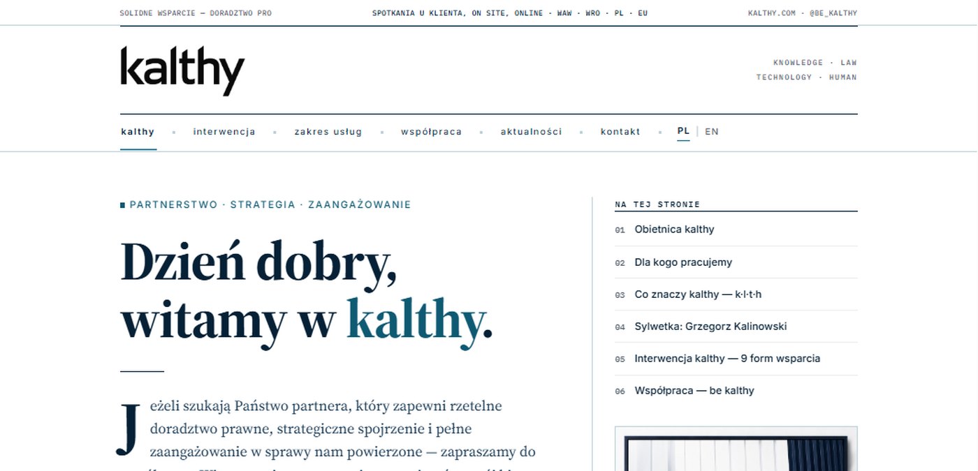 Strona kalthy.com, realizacja KWS-IT